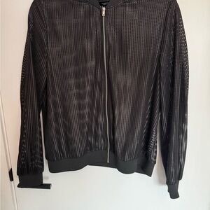 Zara Black Mesh Bomber Jacket